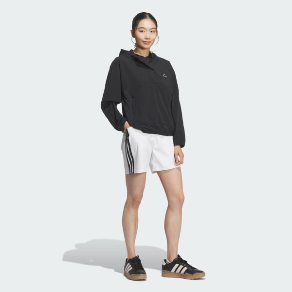 ブラック スリーストライプス 長袖フードアノラックジャケット