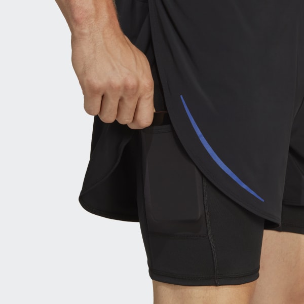 Schwarz HEAT.RDY HIIT 2-in-1 Training Shorts