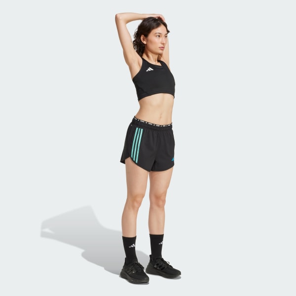 Zwart Own the Run 3-Stripes Short