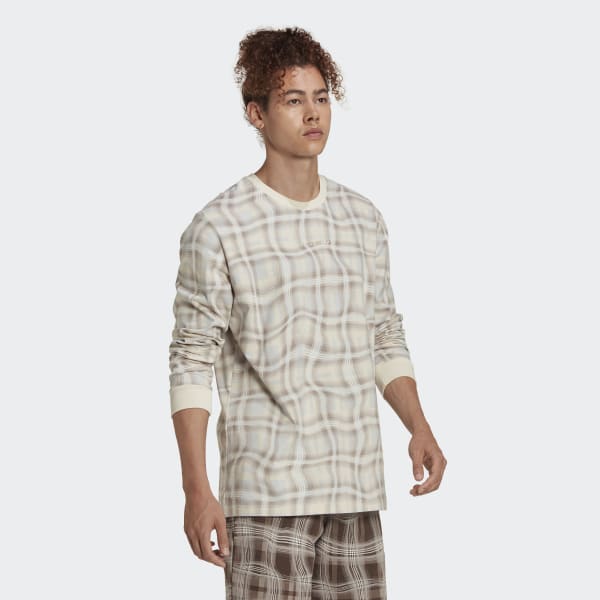 Beige Reveal Allover Print Long Sleeve Tee WY140