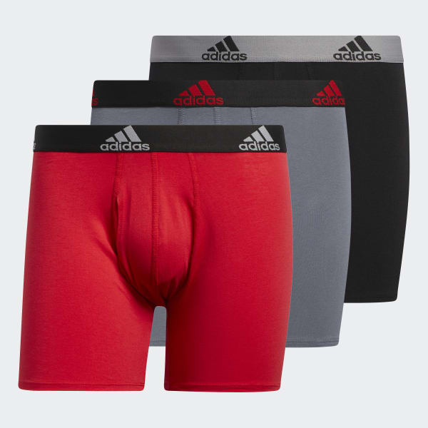 Red Stretch Cotton Boxer Briefs 3 Pairs HGV47A
