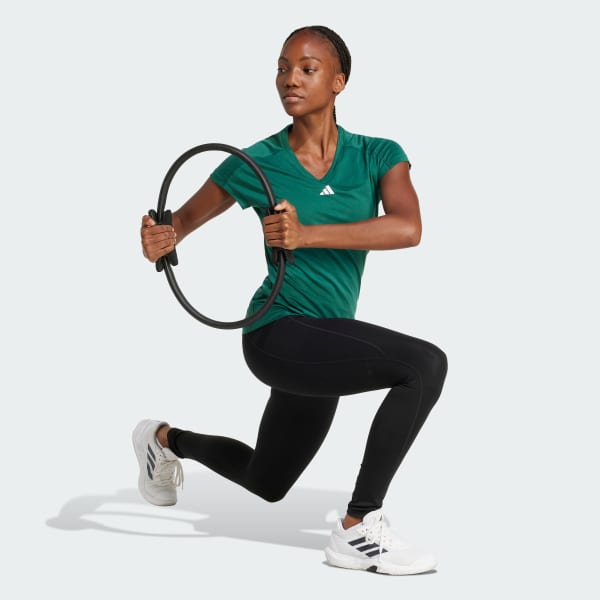 Green AEROREADY Train Essentials Minimal Branding V-Neck Tee