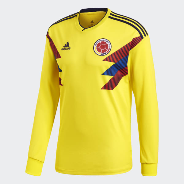 adidas Camiseta Oficial Selección de Colombia Manga Larga Local 2018 -  Amarillo | adidas Colombia