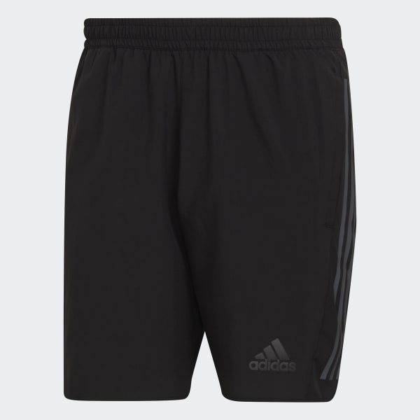 Black Run Icon Full Reflective 3-Stripes Shorts