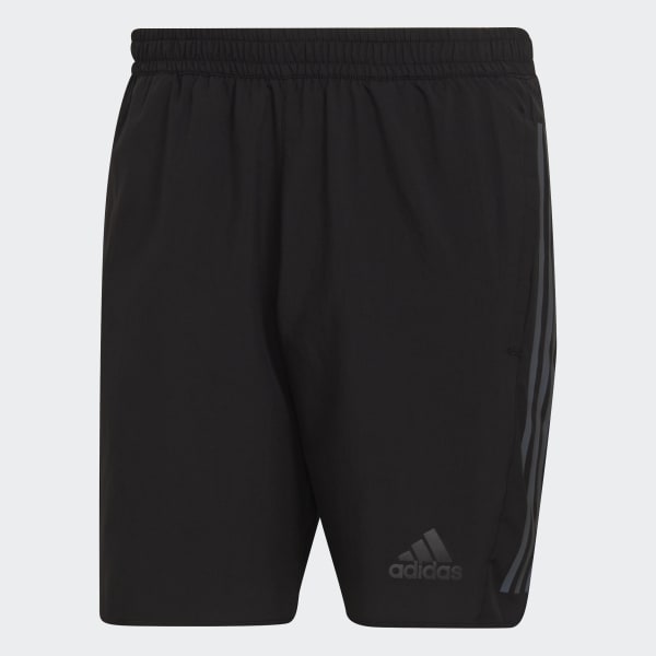 Black Run Icons Full Reflective 3-Stripes Shorts