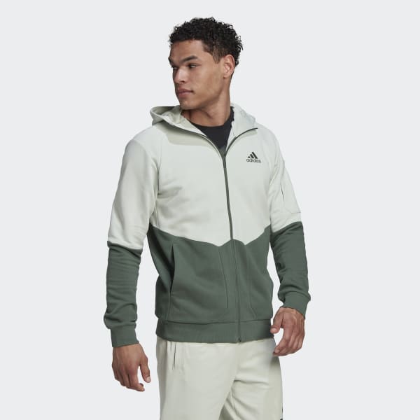 adidas Essentials4Gameday Full-Zip Hoodie - Green | Men's Training ...