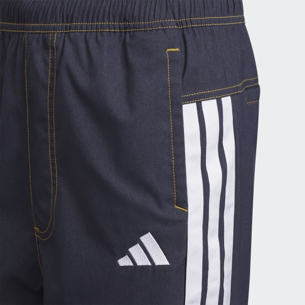 ブルー 軽パン ストレッチウーブンパンツ