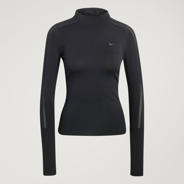 cerná PULOVR KNITTED HOODED LONG SLEEVE