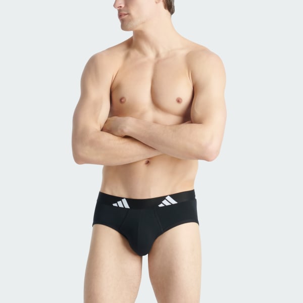 cerná Slipy Active Flex Cotton Underwear – 3 kusy
