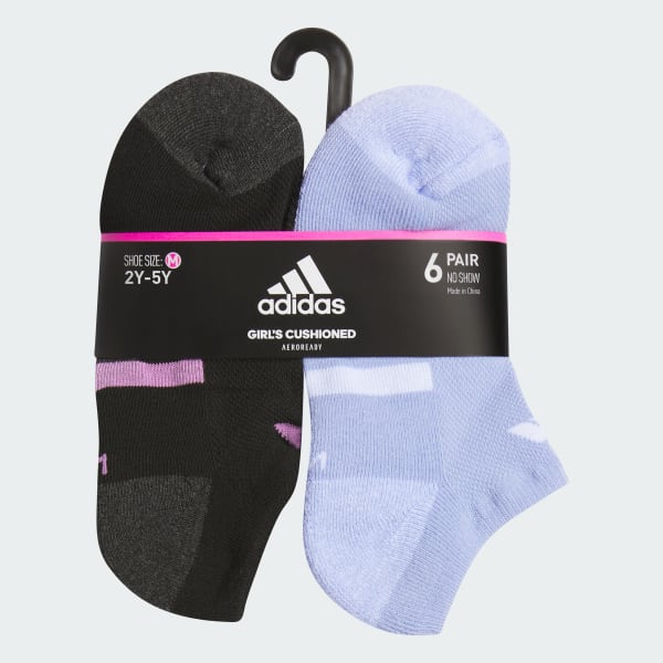 Athletic Cushioned 6 Pack No Show Socks Kids