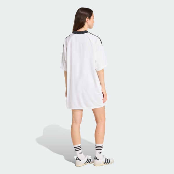 White Adicolor Football Jacquard Oversize Dress