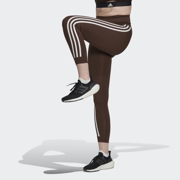 adidas Sportswear PRINT HIGH-WAISTED - Leggings - shadow brown/brown 