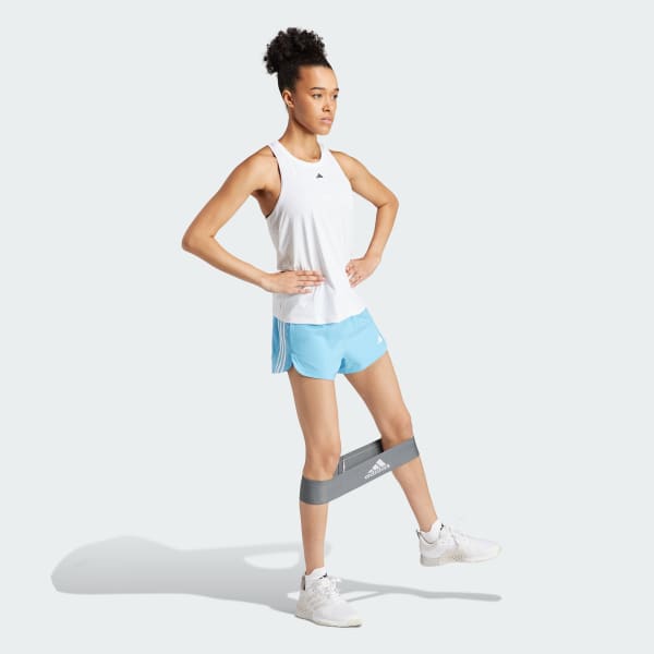 Azul Shorts Pacer Training 3 Franjas Tejidos Corte Alto