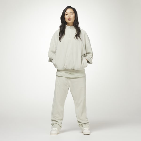 zelená Mikina adidas Basketball Velour 1/2 Zip