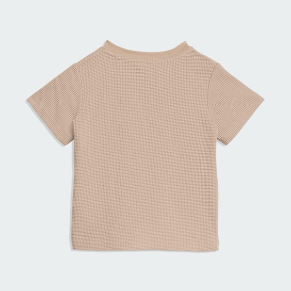 Beige REGULAR WAFFLE SHORT T-SHIRT SÆT