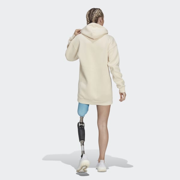 Beige ALL SZN Fleece Long hættetrøje CX577
