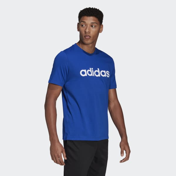 Blue Essentials Embroidered Linear Logo T-Shirt 29192
