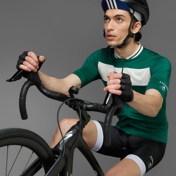Green adidas Heritage Tempo 3-Stripes Cycling Jersey