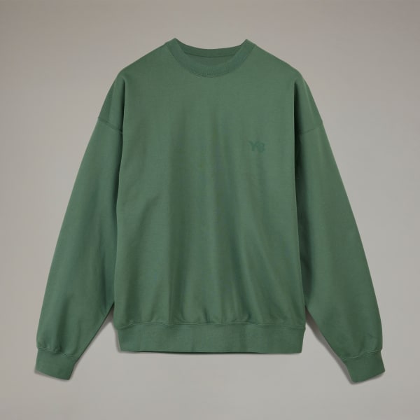 adidas Y-3 French Terry Crew Sweater - Green | Free Shipping