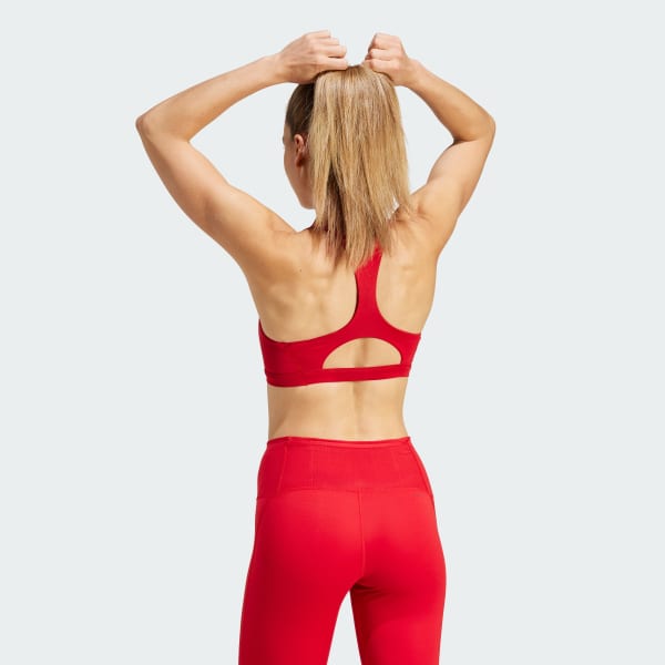 Red Adizero Essentials Run Medium-Support Bra