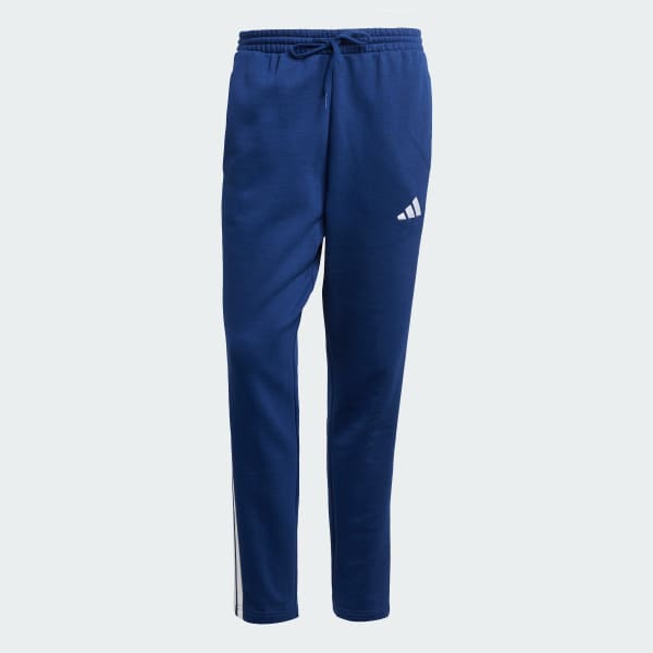 Bleu Pantalon droit molleton 3 bandes Essentials