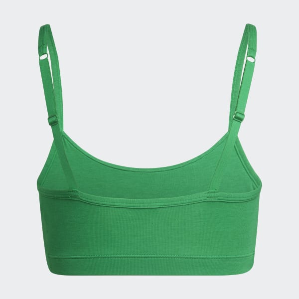 Sujetador Bralette Adicolor Comfort Flex Cotton Scoop de adidas de color Verde Mujer Ropa de Lencería de Sujetadores 