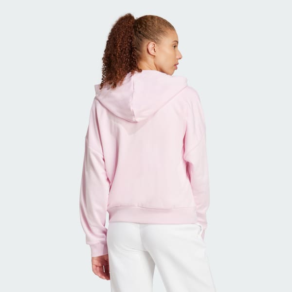 Rosado Polera con Capucha Essentials Big Logo Tela French Terry Holgada