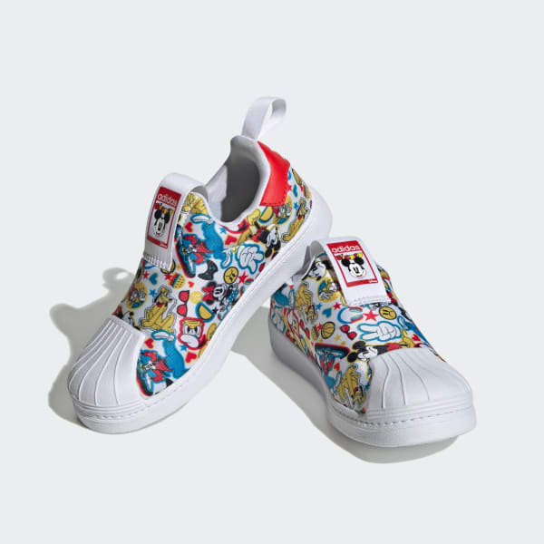 White adidas Originals x Disney Mickey Superstar 360 Shoes Kids