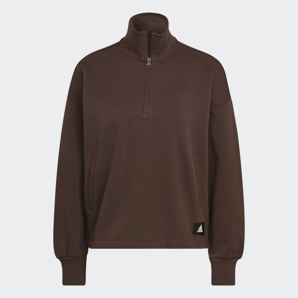 hnedá Mikina Future Icons Badge of Sport Quarter-Zip W6697