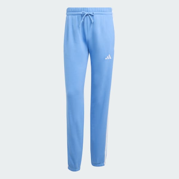 Blue Essentials 3-Stripes French Terry Cuffed Pants