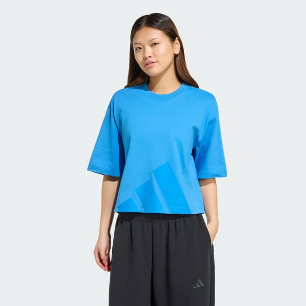 Blue Essentials Big Logo Boyfriend Tee