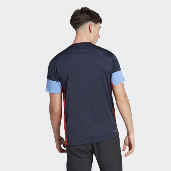 adidas Training Colorblock 3-Stripes Tee adidas Men\'s | US Blue | - Training