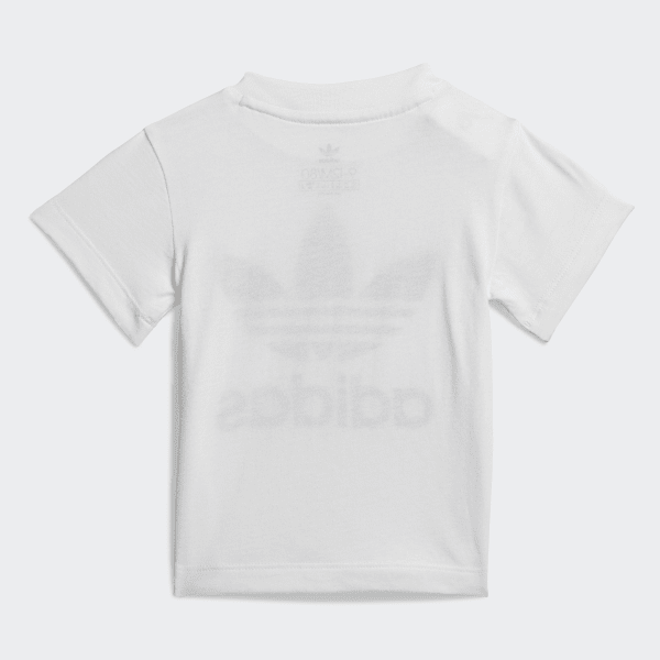 adidas Trefoil Shorts Tee Set - White