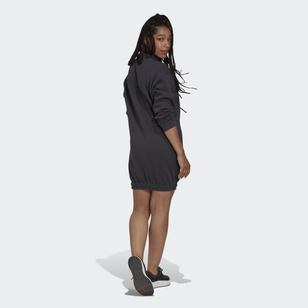 Szary Half-Zip Sweater Dress LA322
