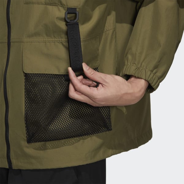 Olive green hot sale adidas windbreaker