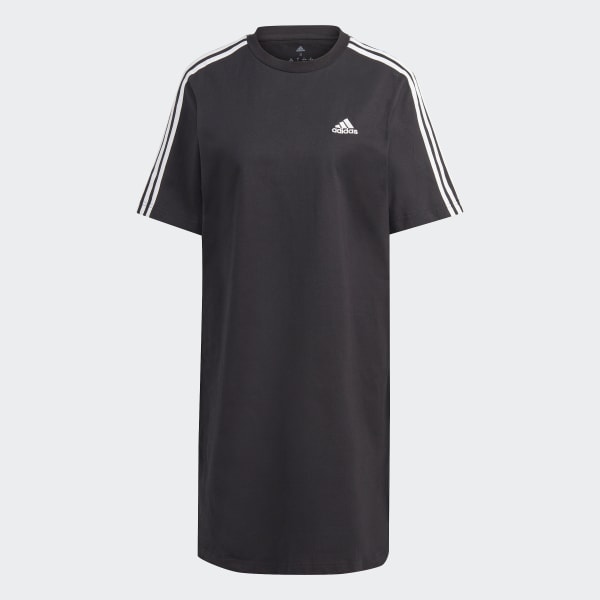 noir Robe t-shirt en jersey coupe boyfriend Essentials 3-Stripes