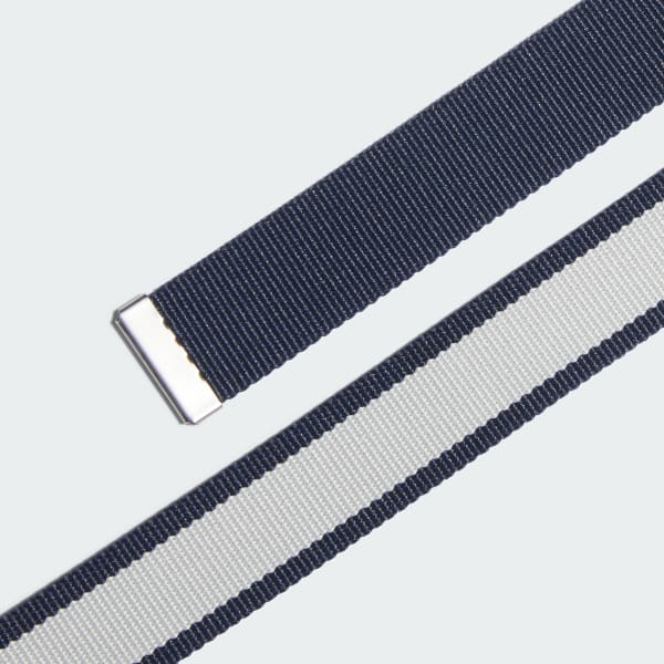 Blue Reversible Striped Webbing Belt