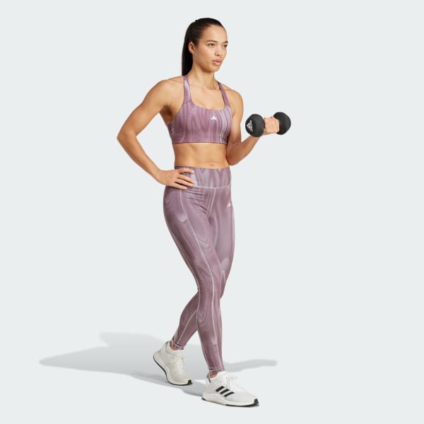 grijs Powerimpact Training Medium-Support 3-Stripes Beha