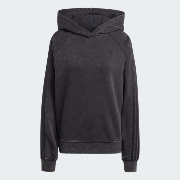 cerná Washed-Out Boyfriend-Fit Hoodie