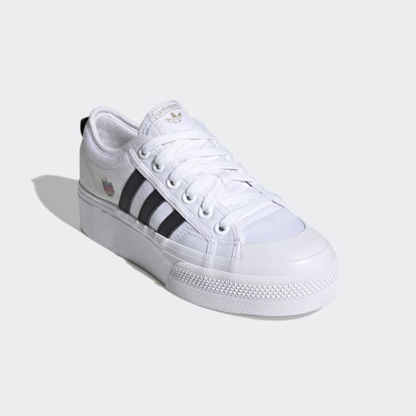 white platform adidas