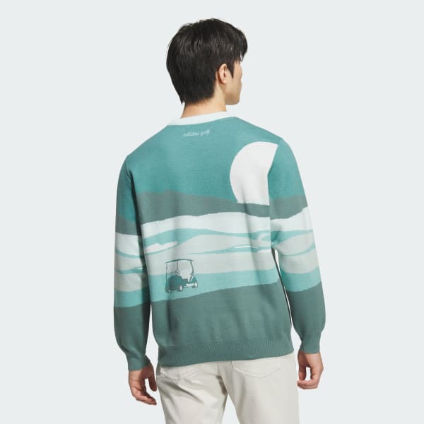 【ムータマリン】人気ペイズリー柄 長袖ゴルフニットトレーナーL Marie Claire ニット セーター marie claire GOLF/マリクレール