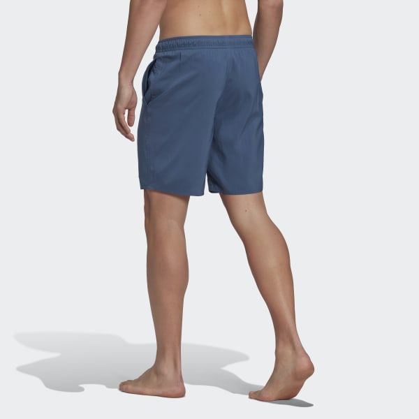 Azul Shorts de Natación Color Sólido Largo Clásico  Z4546