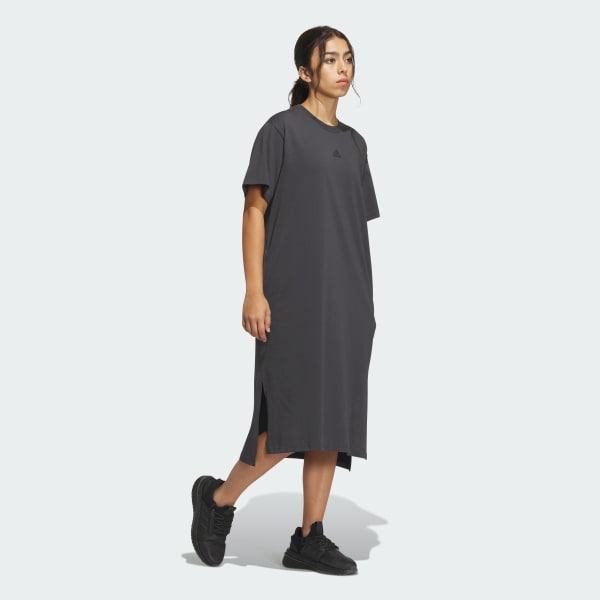 adidas Wording Loose Fit Single Jersey Tee Dress Grey adidas Singapore