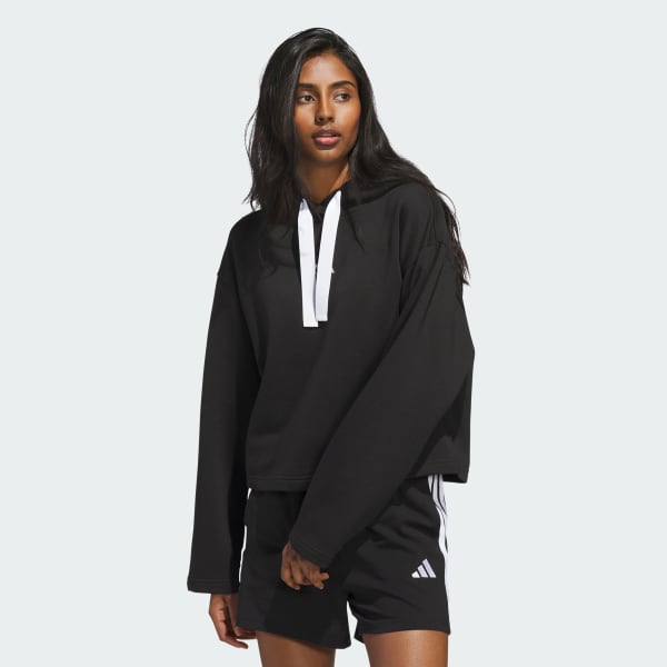 WOMENS FLEECE 3STRIPE HOODIE