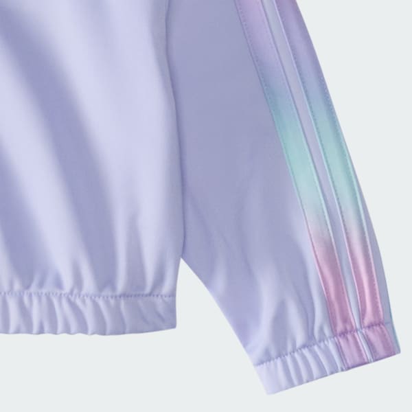 Two-Piece Long Sleeve Printed 3-Stripes Fashion Tricot Jacket Set
