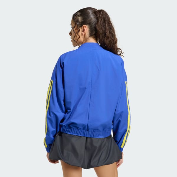 Azul Jaqueta Corta-vento de Malha Essentials Três Listras