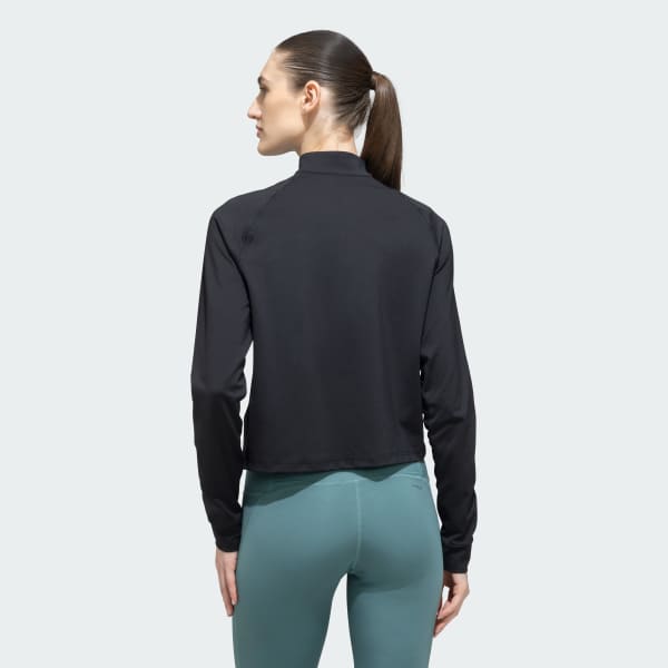 Black Train Essentials 1/4 Zip Track Top