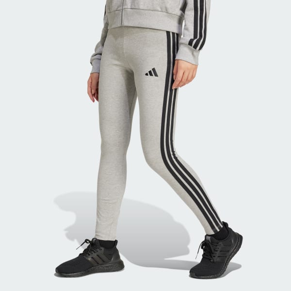 Abu-abu Legging Cotton Essentials 3-Stripes