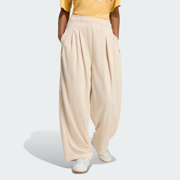 ベージュ ティロ スリーストライプス プリーツ パンツ