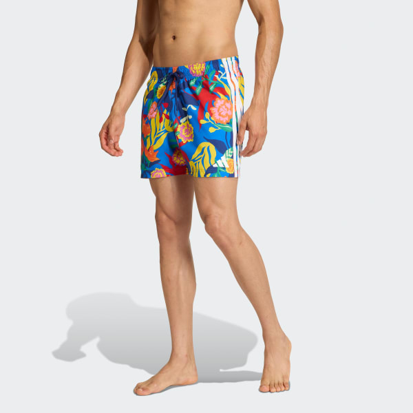 Blau MEXICANA FLORALS 3 STRIPES SWIM SHORTS 5 INCH